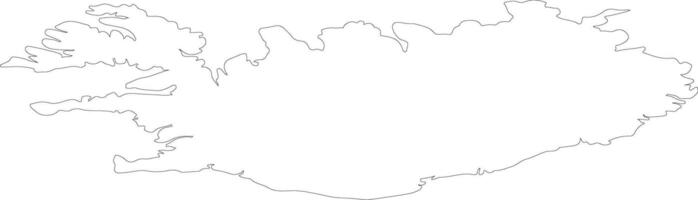 Island Gliederung Karte vektor