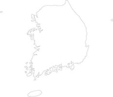 Süd Korea Gliederung Karte vektor