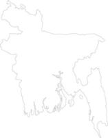 Bangladesch Gliederung Karte vektor