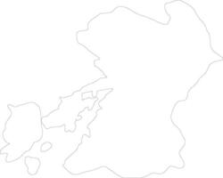 Kumamoto Japan Gliederung Karte vektor