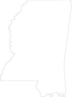 Mississippi vereinigt Zustände von Amerika Gliederung Karte vektor