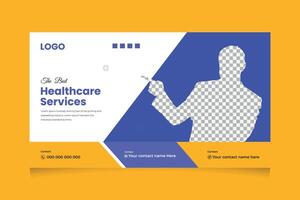 kreativ sjukvård webb baner Miniatyr, medicinsk begrepp omslag och Miniatyr design mall vektor