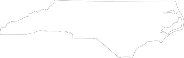 norr Carolina förenad stater av Amerika översikt Karta vektor