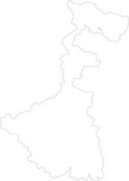 Westen Bengalen Indien Gliederung Karte vektor