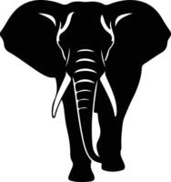 Afrikanischer Elefant schwarz Silhouette vektor