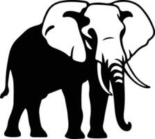 Afrikanischer Elefant schwarz Silhouette vektor