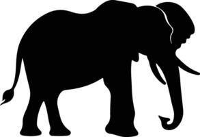 afrikansk elefant svart silhuett vektor