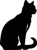 afrikanische Wildkatze schwarz Silhouette vektor