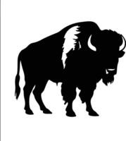 amerikanischer Bison schwarz Silhouette vektor