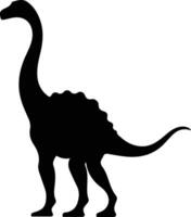 Apatosaurus schwarz Silhouette vektor