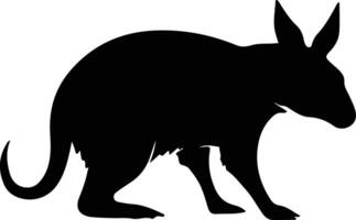 Erdferkel schwarz Silhouette vektor