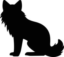 Polarfuchs schwarz Silhouette vektor