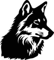 arktischer Wolf schwarz Silhouette vektor