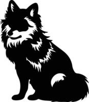 arktischer Wolf schwarz Silhouette vektor