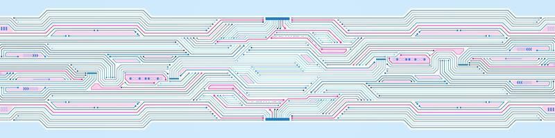 abstrakter Technologiehintergrund, Leiterplattenmuster, Mikrochip, Stromleitung vektor