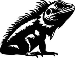 bärtiger Drache schwarz Silhouette vektor