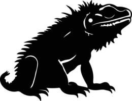 bärtiger Drache schwarz Silhouette vektor