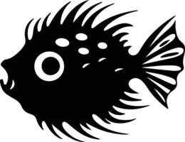 Kugelfisch schwarz Silhouette vektor