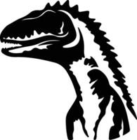 Dilophosaurus schwarz Silhouette vektor