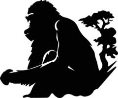 Bonobo schwarz Silhouette vektor