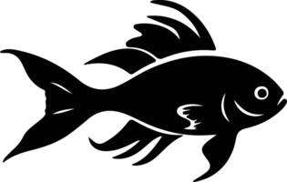 knochig Fisch schwarz Silhouette vektor