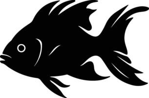 knochig Fisch schwarz Silhouette vektor