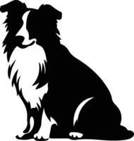 Collie schwarz Silhouette vektor