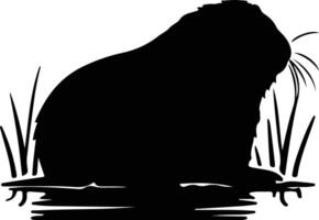 coypu schwarz Silhouette vektor