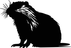 coypu schwarz Silhouette vektor