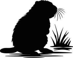 coypu schwarz Silhouette vektor