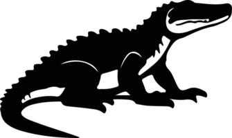 Krokodil schwarz Silhouette vektor