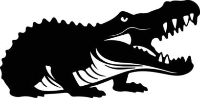 krokodil svart silhuett vektor