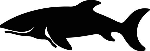 Dogfish schwarz Silhouette vektor