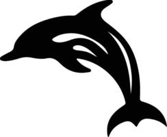 delfin svart silhuett vektor