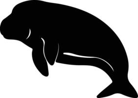 Dugong schwarz Silhouette vektor