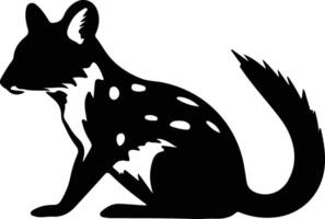 östlichen quoll schwarz Silhouette vektor