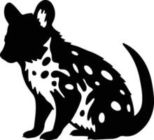 östlichen quoll schwarz Silhouette vektor