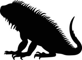 Grün Leguan schwarz Silhouette vektor