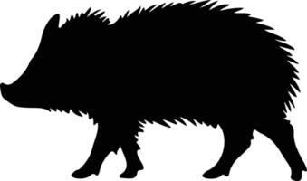Nabelschwein schwarz Silhouette vektor