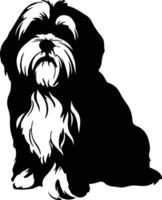 lhasa apso schwarz Silhouette vektor