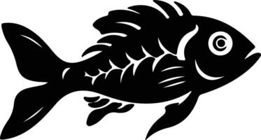 Laternenfisch schwarz Silhouette vektor