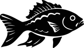 Laternenfisch schwarz Silhouette vektor