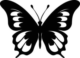 Morpho Schmetterling schwarz Silhouette vektor
