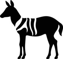 Okapi schwarz Silhouette vektor