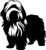 gammal engelsk sheepdog svart silhuett vektor