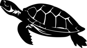 målad sköldpadda svart silhuett vektor