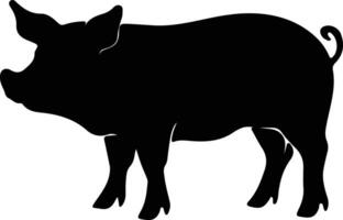 Schwein schwarz Silhouette vektor