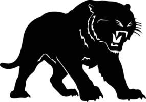 Smilodon schwarz Silhouette vektor