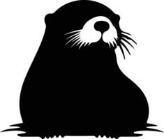 Meer Otter schwarz Silhouette vektor