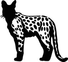 Serval schwarz Silhouette vektor